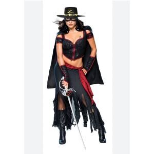 Secret Wishes Lady Zorro Halloween Costume Cosplay Adult Size M